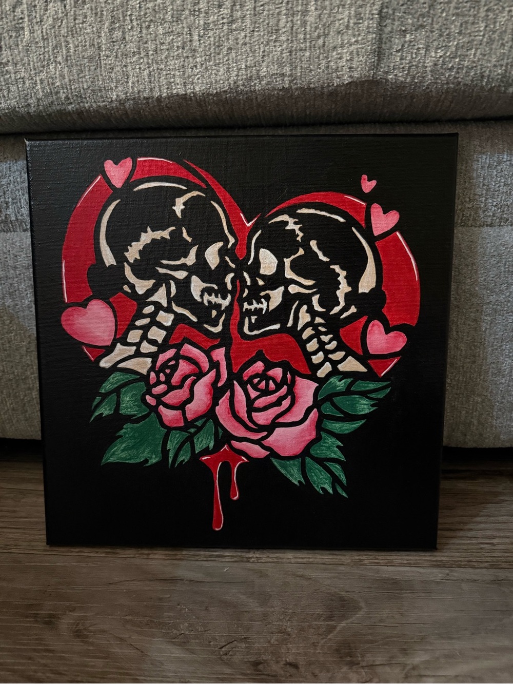 Gothic Skeleton Lovers with roses